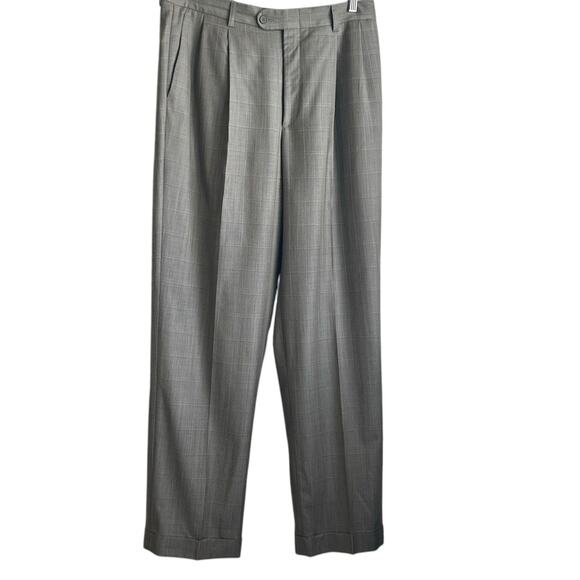 Zignone Linea Naturale‎ Luxe Mens Italian Wool Pants 34 Taupe Pleated Business - Picture 1 of 10